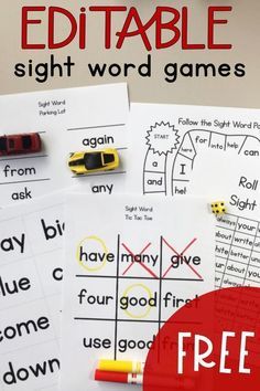 FREE Sight Word Educational Games for Homeschool - Homeschool Giveaways Editable Sight Word Games, Word Games For Kids, Teaching Sight Words, First Grade Sight Words, Kindergarten Games, Sight Words Kindergarten, Sight Word Practice, Reading Games, Sight Word Activities