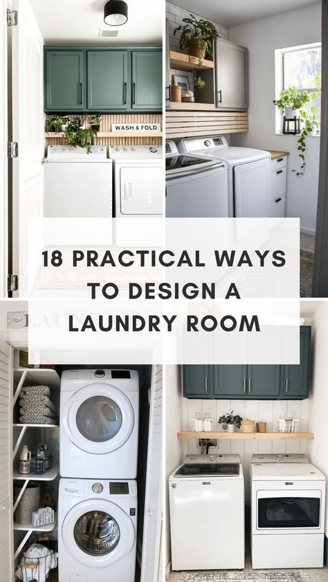 18 Practical Ways to Design a Laundry Room - My Breezy Room Bath And Laundry Room, Things You Need In Your Laundry Room, Hang Clothes Laundry Room, Laundry Room Must Haves When Building, Narrow Laundry Room Ideas Top Loaders, Laundry Room / Bathroom Combination, Laundry Toom Storage, Organizing Laundry For Large Family, Cottage Laundry Room