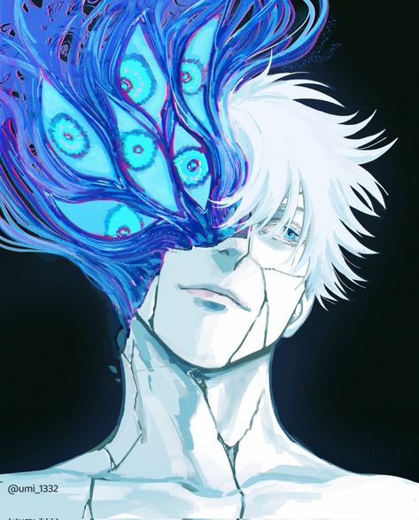 Photo Widget, Arte Peculiar, Blue Anime, Wow Art, Anime Eyes, Boy Art, Funky Art, الرسومات اللطيفة, White Hair