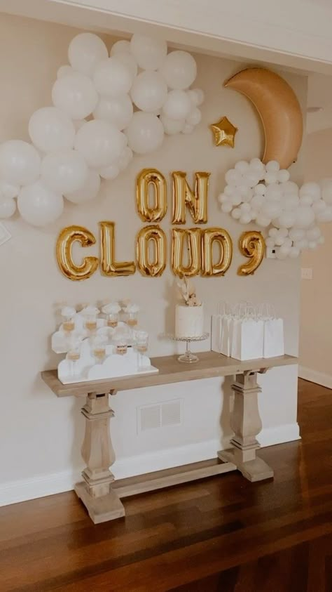 On Cloud 9 Balloons, Over The Moon Bachelorette, Cloud 9 Pajama Party, Cloud Lamp Bedroom, On Cloud 9 Bridal Shower Decorations, Bridal Shower Themes On Cloud 9, Cloud 9 Bachelorette Party Decor, Cloud 9 Shower Theme, On Cloud Nine Table Decor