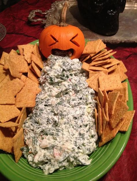 Comidas Halloween, Puking Pumpkin, Halloween Potluck, Office Potluck, Halloween Eats, Halloween Appetizers Easy, Dekorasi Halloween, Pumpkin Carving Party, Halloween Party Snacks