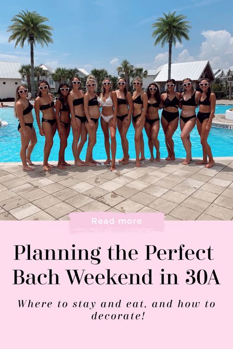 Destin Beach Bachelorette Party, Bachelorette In Rosemary Beach, Casual Beach Bachelorette, Beach Bacherlotte Party, Bach Beach Party, Bachelorette Planning Guide, Miramar Beach Bachelorette, Seaside Fl Bachelorette Party, 30a Bachelorette Trip