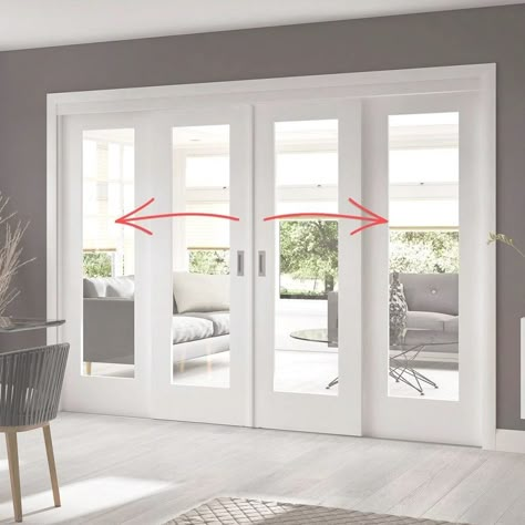 This is exactly what I want to replace my large 3 panel door wall Best Sliding Glass Doors, Pintu Interior, Sliding Doors Exterior, Sliding French Doors, Glass French Doors, Doors Exterior, Sliding Door Systems, French Doors Patio, Sliding Patio Doors