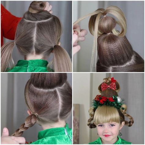 32M views · 183K reactions | Transform your cute little girl into CINDY LOU WHO for this Christmas!🥰 | Transform your cute little girl into CINDY LOU WHO for this Christmas!🥰 | By MetDaan DIY | Facebook Diy Cindy Lou Who Hair, Christmas Crazy Hair Day, Christmas Crazy Hair, Cindy Lou Who Hair, Who Hair, Whoville Hair, Metdaan Diy, Swedish Meatballs Easy, Crazy Hat