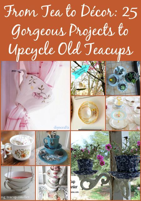 From Tea to Décor: 25 Gorgeous Projects to Upcycle Old Teacups - 25 Creative And Beautiful Ways To Decorate Your Home With Upcycled Teacups Teacup Ideas, Tea Cup Ideas, Tea Cups Diy, Tea Cup Crafts, Cup And Saucer Crafts, Tea Cup Art, Teacup Crafts, China Crafts, Thrift Store Outfits