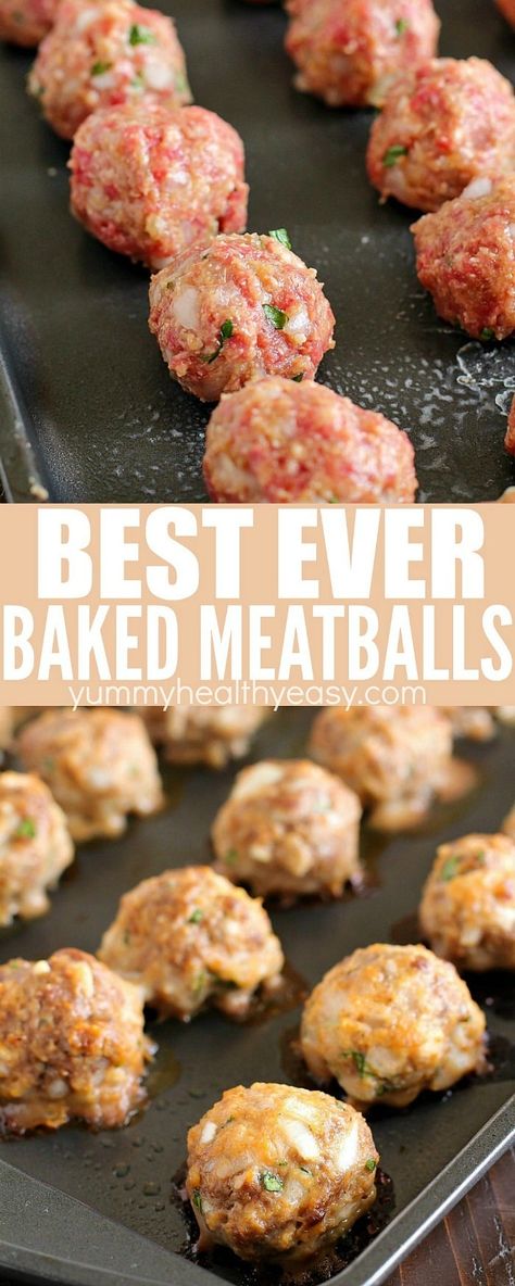 Best Ever Meatballs, Basic Meatballs, Easy Meatball, Baked Meatballs, Meatball Recipes Easy, Meatballs Easy, Meatball Recipe, Paula Deen, Spaghetti Sauce