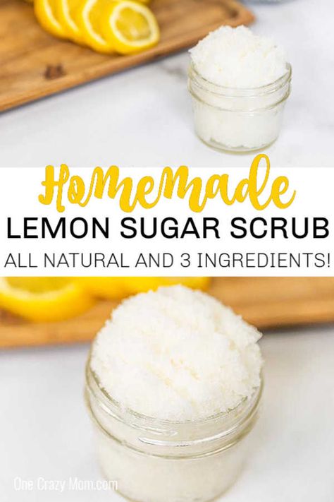 3 Ingredient Body Scrub, Sugar Scrub Homemade Recipe, Diy Sugar Scrubs, Lemon Water Health Benefits, Easy Sugar Scrub, Lemon Water Detox, Lemon In Water, Lemon Scrub, Diy Sugar Scrub Recipe