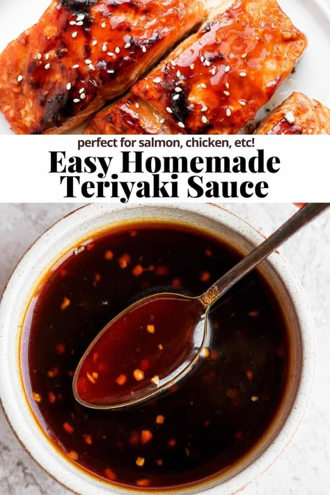 Teriyaki Sauce Healthy, Easy Teriyaki Sauce, Vegan Teriyaki Sauce, Easy Teriyaki Sauce Recipe, Vegan Teriyaki, Teriyaki Sauce Recipe, Homemade Teriyaki Sauce, Sauces And Dressings, Asiago