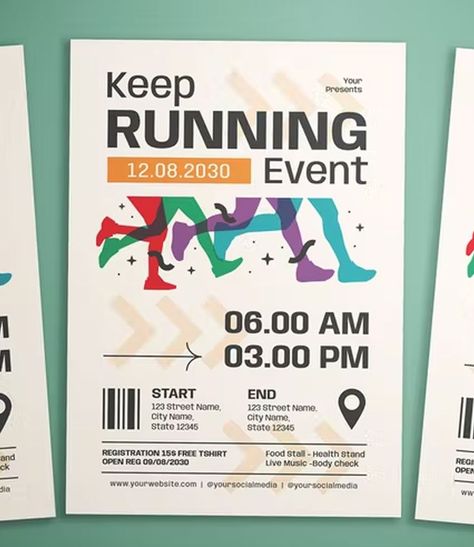 Running Event Flyer Template AI, PSD Running Event Poster Design, Fun Run Poster Design, Minimalist Event Poster, Running Design Graphic, Marathon Poster Design, Run Poster Design, Running Poster Design, Fun Run Poster, Welcome Back Poster