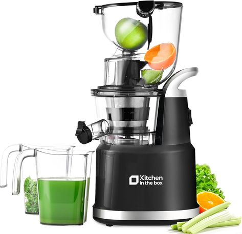 Our Kitchen in the Box Cold Press Juicer Machines feature a large 83mm feed chute, allowing you to easily juice whole and chunky fruits without the need for chopping. Additionally, the 32mm feed chute is perfect for long vegetables, providing you with versatile juicing options. Say goodbye to time-consuming preparation and enjoy the convenience of different ingredient combinations for your juices. Best Masticating Juicer, Mini Appliances, Masticating Juicer, Centrifugal Juicer, Juice Maker, Cold Press Juicer, Juicer Machine, Electric Juicer, Juice Extractor