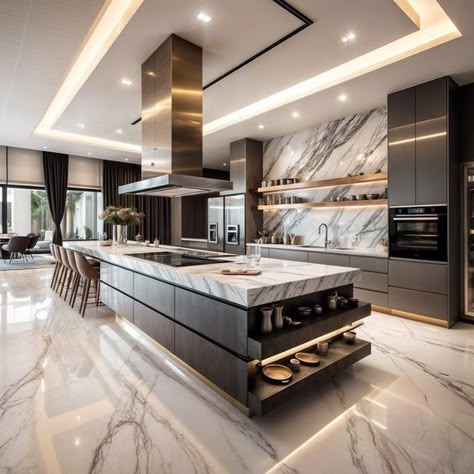 Modern Luxury Kitchen, Desain Pantry, Kitchens Luxury, Dream Kitchens Design, Contemporary Kitchens, Gold Fixtures, Kitchen Interior Design Modern, Modern Kitchen Design Luxury, Luxury Kitchen Design