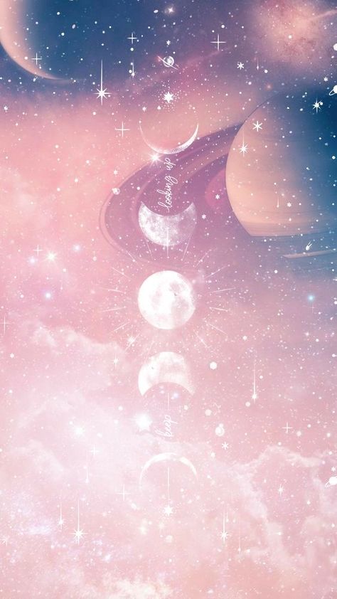 Pink Celestial Aesthetic, Primordial Waters, Gm Screen, Pink Celestial, Pastel Space, Mystic Wallpaper, Chic Illustration, Magical Moon, Three Amigos