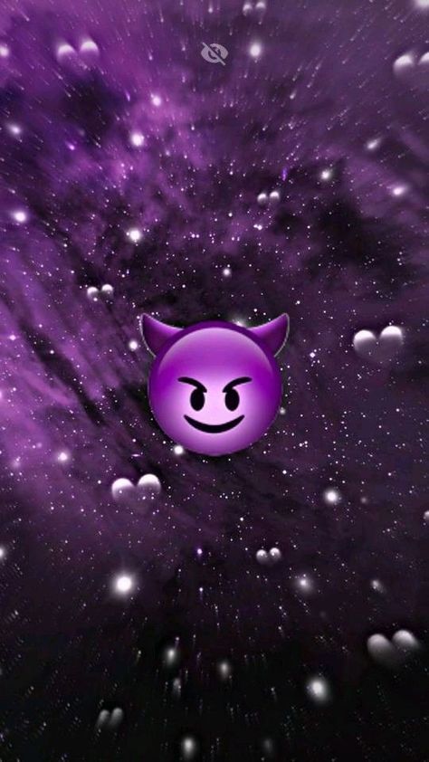 Devil Emoji, Emoji Wallpaper, Purple Wallpaper, Smiley Face, Smiley, Neon, Iphone, Purple