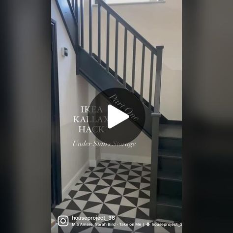 Understairs Storage IKEA Kallax Hack Part One! More details on my IG h... | TikTok Ikea Understairs Storage Hack, Ikea Hack Under Stairs, Ikea Kallax Under Stairs, Ikea Stairs Hack, Under Stairs Ikea Hack, How To Decorate Under Stairs, Ikea Understairs Storage, Kallax Under Stairs, Under Stairs Storage Diy