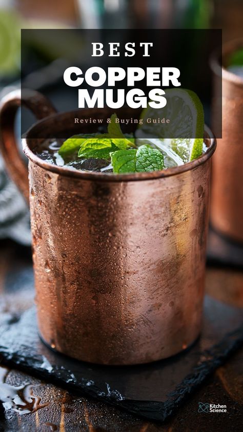 Why are Moscow Mule and other cocktails best served in copper mugs? Well, copper can heighten the fizziness of ginger beer, vodka, and lime. Not to mention, it is a versatile and conductive material for retaining cold temperatures. Apart from its practical benefits, a good copper mug is also a stylish component of any drinking experience. Get yourself this charming drinking accessory and check out our list of the best copper mugs. Copper Cup, Kitchen Science, Copper Mug, Studio Cabin, Copper Moscow Mule Mugs, Copper Cups, Copper Vessel, Cocktail Cup, Copper Mugs