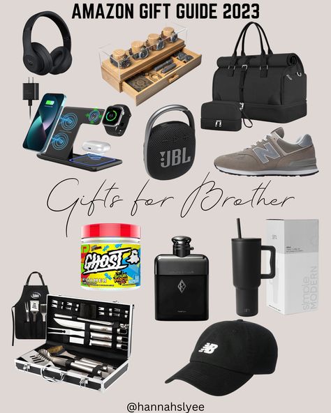 Make your brother's day extra special with our curated list of Amazon gift ideas, perfect for every kind of bond. Whether he's a gamer, a foodie, or a fashionista, we've got the perfect presents to keep him smiling. What To Get Brother For Birthday, Gift For Older Brother, Gift Basket For Brother, Gift Ideas For Your Brother, Gift Ideas For My Brother, Older Brother Gifts, Brother Christmas Gift Ideas, Gifts For Gamer, Christmas Present Ideas For Brother