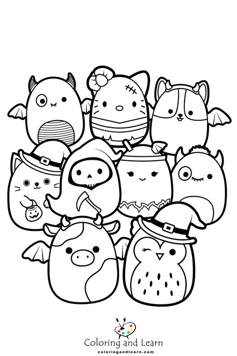 Squishmallows Coloring Pages (2023) - Coloring and Learn Halloween Coloring Pages Printable, Fall Coloring Sheets, Halloween Coloring Sheets, Free Halloween Coloring Pages, Pumpkin Coloring Pages, Easter Coloring Pages, Coloring Page Ideas, Fall Coloring Pages, Memory Game