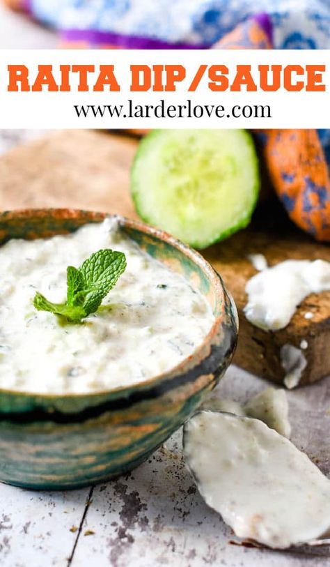 Raita Dip Indian Yogurt Dip, Indian Yogurt Sauce, Roti Recipe Indian, Indian Raita, Sour Cream Dipping Sauce, Quick Foods, Sour Cream Dip, Dip Sauce, Roti Recipe