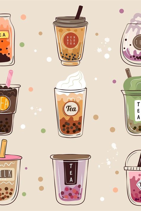 Bubble tea. Asian traditional drink milkshake cup drinking d#asian #drink #tea Pink Tape Wallpaper, Food Festival Ideas, Boba Birthday Party, Bubble Tea Illustration, Boba Birthday, Bubble Tea Party, Asian Drink, Milkshake Cup, Boba Time