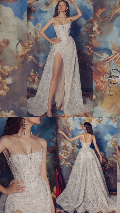 Kim Kassas Dress Evangeline Fox Wedding Dress, Kim Kassas Paris Mon Cheri, Kim Kansas Dress Wedding, Ethereal Vintage Wedding Dress, Kim Kassas Bridal, Corset Vintage Wedding Dress, Wedding Dresses Kim Kassas, Kim Kassas Isabelle Dress, Kim Kassas Wedding Dress