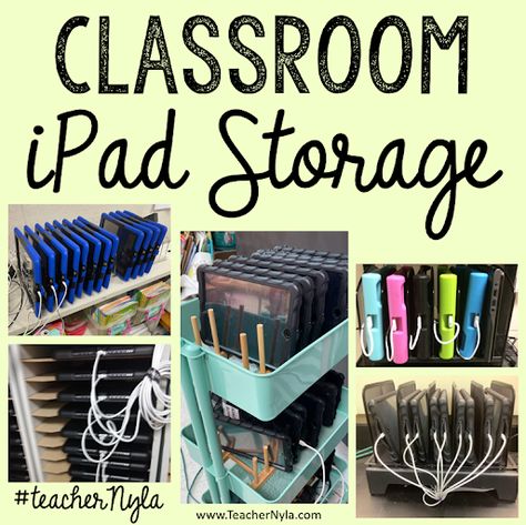 iPad Charging Stations for the Classroom Ipad Holder Classroom, Diy Ipad Charging Station Classroom, Ipad Charger Station, How To Store Ipads In The Classroom, Classroom Laptop Storage Charging Stations, Ipad Storage Ideas, Ipad Station Classroom, Ipad Organization Classroom, Classroom Laptop Charging Station