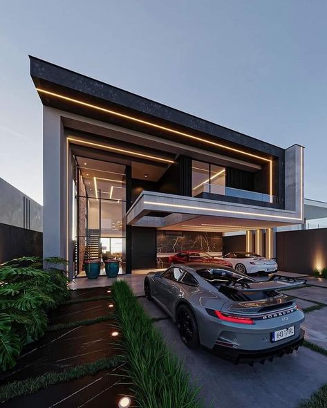 Luxury Homes Exterior, Luxury Houses Mansions, Futuristic Home, Luxury Modern Homes, Modern House Facades, House Arch Design, Architecture Building Design, Modern Mansion, Mansions Luxury