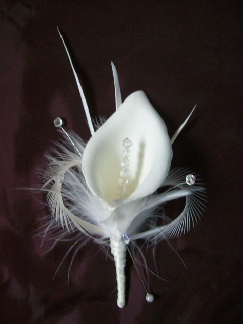 Prom Corsage And Boutonniere, Prom Corsages, Calla Lily Wedding, Button Holes Wedding, Prom Corsage, Corsage And Boutonniere, Great Gatsby Wedding, Corsage Prom, Lily Wedding