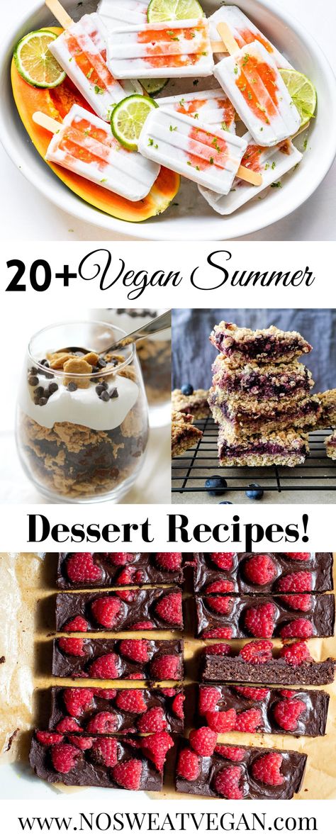 Looking for the best vegan summer dessert recipes? From dairy-free ice cream to fruit-filled popsicles, no-bake brownies to strawberry shortcake, if you're searching for a hassle-free summer dessert, this list has you covered. I've collected 20+ delicious vegan dessert recipes that are perfect for a cookout or BBQ. #vegandessertrecipes #summerdessertrecipes #nobakedesserts #easyvegandesserts #quickvegandesserts #veganrecipes #bestvegandessertrecipes #vegan4thofjulyrecipes Bbq Deserts, Quick Vegan Desserts, Dairy Free Ice Cream, No Bake Brownies, Summer Dessert Recipes, Best Vegan Recipes, Vegan Dessert Recipes, Vegan Breakfast, Vegan Cooking