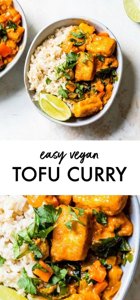 dairy free Easy Tofu Curry, Tofu Coconut Curry, Nora Cooks, Tofu Recipes Easy, Vegan Curry Recipes, Tofu Curry, Tofu Recipes Vegan, Vegan Tofu, Vegan Curry