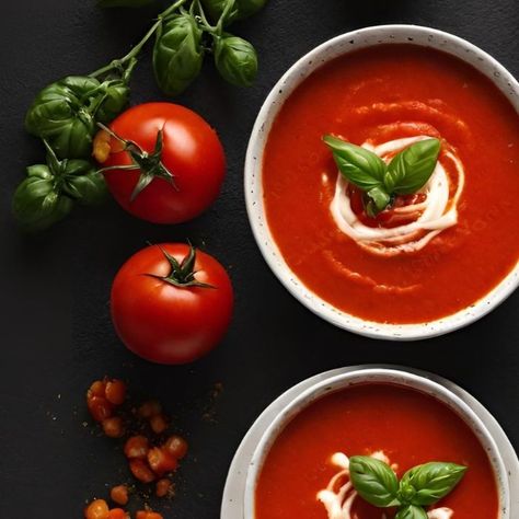 Tomato Purée Soup Tomato puree soup will appeal to tomato lovers. Such a soup has a little sourness in the dish and perfectly goes well with croutons. 🛒 Ingredients: ▪️ Olive oil: 2 tablespoons ▪️ Onions: 1 ▪️ Garlic: 3 cloves ▪️ Tomato paste: 1 tablespoon ▪️ Basil: 1 bunch ▪️ Tomatoes in own juice: 400 grams ▪️ Milk: 400 ml ▪️ Soda: pinch ▪️ Sugar: 1 teaspoon ▪️ Salt & Ground black pepper: to taste 🍽️ Instructions: ① Heat the olive oil in a saucepan. Saute the finely chopped onion and ga... Puree Soup, Basil Salt, Soup Tomato, Fresh Fruit Cake, Tomato Puree, Pureed Soup, Hot Soup, The Soup, Croutons