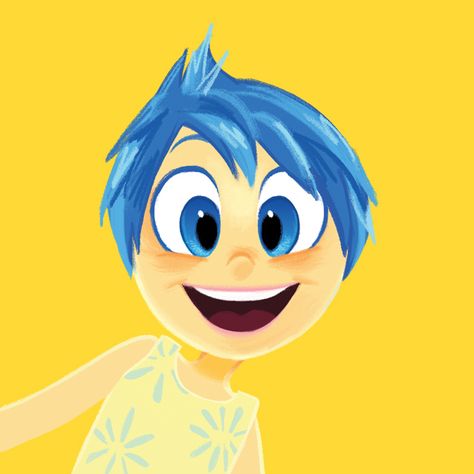 Joy Inside Out Profile Pic, Joy Drawing, Inside Out Painting Ideas, Inside Out Icon, Joy Inside Out Aesthetic, Inside Out Illustration, Joy Pfp Inside Out, Joy Inside Out Drawing, Joy From Inside Out