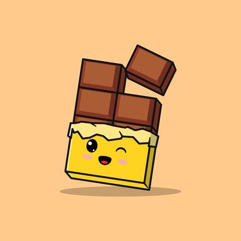 Drawing Chocolate, Chocolate Doodle, Chocolate Paint, Chocolate Bar Tattoo, Chocolate Tattoo Ideas, Chocolate Cute Drawing, Chocolate Drawing Cute, Cartoon Chocolate, Cute Chocolate