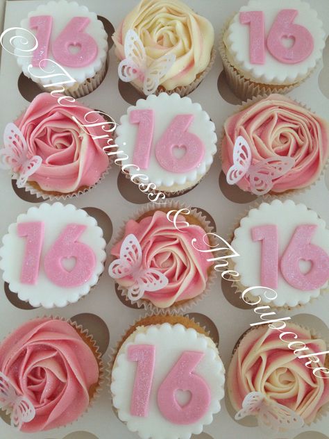 16th birthday cupcakes Sweet Sixteen Cupcakes Ideas, 17 Birthday Cupcakes, Sweet 16 Birthday Cupcakes, 16 Cupcake Cake, 17th Birthday Cupcakes, Sweet 16 Cupcake Ideas, 16 Birthday Cupcakes, Cupcakes Sweet 16, Sweet Sixteen Cupcakes