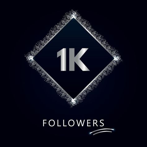 1K or 1 thousand followers with frame and silver glitter isolated on dark navy blue background. Greeting card template for social networks friends, and followers. Thank you, followers, achievement. 1k Followers Background, Followers Background, 1k Followers Background Editing, Dark Navy Blue Background, Alphabet Tattoo, Alphabet Tattoo Designs, Hd Logo, Friendship Quotes Images, Money Wallpaper Iphone