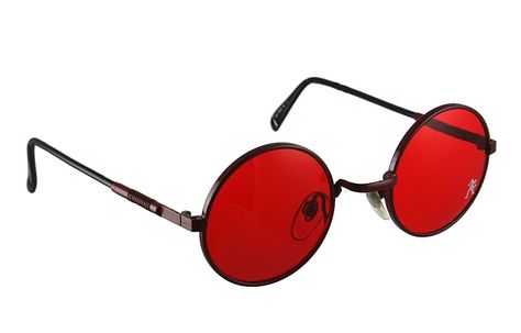 red lense glasses | round metal frame sunglasses all colours Hi Tek | hitek-webstore.com Red Circular Sunglasses, Red Shades Glasses, Red Circle Glasses, Red Tinted Glasses Aesthetic, Red Round Sunglasses, Red Lense Sunglasses, Red Glasses Aesthetic, Dark Red Accessories, Red Glasses Outfit