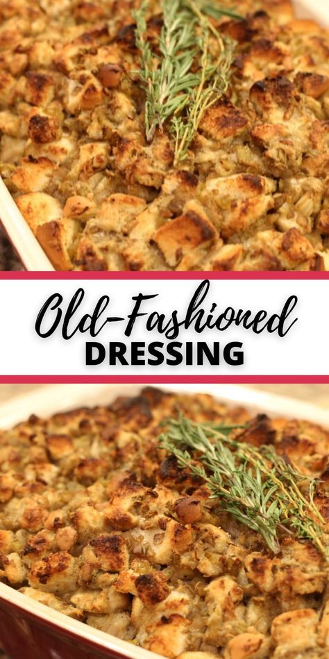 Thanksgiving Dressing Recipe, Old Fashioned Thanksgiving, Turkey Dressing Recipe, Homemade Stuffing Recipes, Classic Stuffing Recipe, Onion Stuffing, Sage And Onion Stuffing, Turkey Stuffing Recipes, Dressing Recipes Thanksgiving