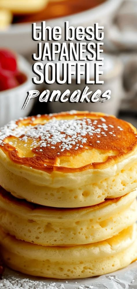 Japanese Souffle Pancakes, Souffle Pancake, Fluffy Pancake Recipe, Japanese Pancake, Recipes By Ingredients, Souffle Pancakes, Special Breakfast, 2023 Recipes, Traditional Breakfast