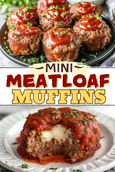 These mini meatloaf muffins are almost too cute to eat! They have all the classic flavors you love in a bite-sized, hand-held portion. Mini Stuffed Meatloaf, 2lb Meatloaf Recipes Easy, Muffin Cup Meatloaf, Meatloaf Muffins Recipe Easy, Meatloaf Cups Recipes, Mini Muffin Meatloaf Recipes, Muffin Meatloaf Recipes Easy, Best Mini Meatloaf Recipes, Small Batch Casseroles