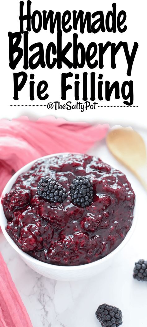 Check out how easy and delicious your own blackberry pie filling recipe can be to make. Perfect for pies, hand pies, and more, it's a must-try for berry lovers! Only a handful of ingredients, you can make a huge variety of desserts with this special berry! Berry Pie Filling Recipe, Fruit Pie Filling Recipes, Mixed Berry Pie Filling, Blackberry Pie Filling, Easy Blackberry Pie, Berry Pie Filling, Apple Cake Recipe Easy, Raspberry Pie Filling, Berry Cobbler Recipes