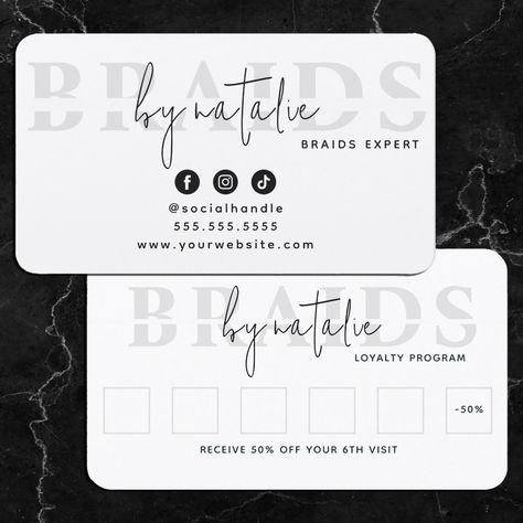 Braids Business, Cosmetology Business Cards, Cosmetology Business, Business Card With Qr Code, Business Card With Qr, Stylist Business Cards, Hairstylist Business Cards, Modern Business Card, Brand Loyalty