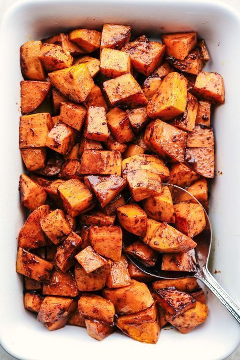 Roasted Honey Cinnamon Butter Sweet Potatoes get roasted with the incredible flavor of cinnamon honey butter to create the absolute perfect side dish! Butter Sweet Potatoes, Honey Cinnamon Butter, Korean Sweet Potato, Sweet Potato Recipes Roasted, Cinnamon Honey Butter, Honey Cinnamon, Cinnamon Butter, Nutrition Food, Salad Pasta