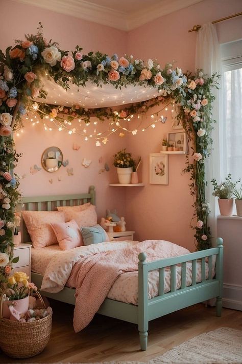 Canopy Bed Bedroom Ideas Toddler Bedroom Girl, Personal Retreat, Girls Room Ideas, Toddler Girl Room, Toddler Room Decor, Kids Bedroom Inspiration, Toddler Bedroom, Girls Rooms, Toddler Bedrooms