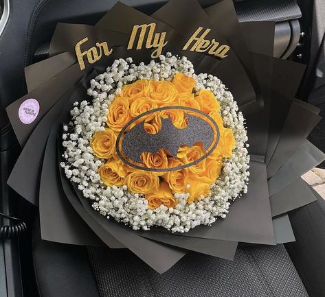 Eternal Rose Bouquet For Men, Batman Eternal Rose Bouquet, Batman Ribbon Bouquet, Batman Flower Bouquet, Ramos For Men, Flowers For Him Boyfriends Man Bouquet, Batman Gift Basket, Guy Bouquet, Bouquet Ideas For Men