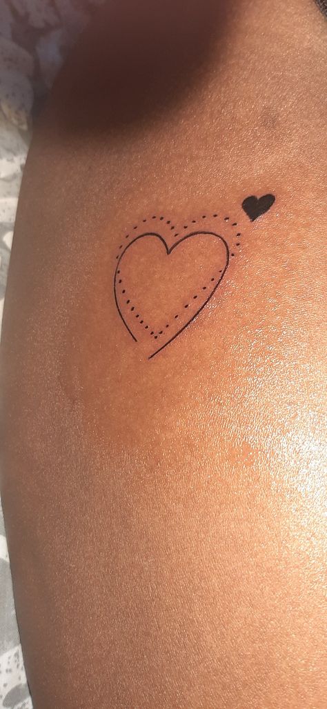 Tattoo Aesthetic Ideas, Heart Tattoo Placement, Two Hearts Tattoo, Heart Tat, Dark Skin Tattoo, Lower Back Tattoo Designs, Lower Back Tattoo, Kiss Tattoos, Red Heart Tattoos