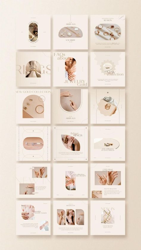 Jewelry Instagram Layout, Media Branding Design, Store Social Media, Instagram Graphic Design, Instagram Design Layout, Instagram Branding Design, Instagram Feed Planner, Instagram Feed Layout, Social Media Branding Design