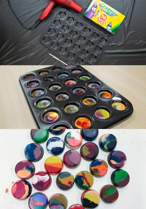 5 Melted Crayon Art Ideas for Broken Crayons - BJU Press Blog Craft With Old Crayons, Resin Coasters With Crayons, Hot Glue Crayon Art, Crayon Science Experiment, Melt Crayons In Oven, Crayon Art Melted Ideas, Crayon Wax Art, Melted Crayons In Molds, Crayon Art Projects For Kids