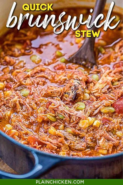 Easy Brunswick Stew Recipe, Homemade Brunswick Stew Recipe, Brunswick Stew Recipe Easy, Easy Brunswick Stew, Best Brunswick Stew Recipe, Brunswick Stew Recipe, Stew Recipes Crockpot, Panini Recipes Chicken, Recipe With Chicken