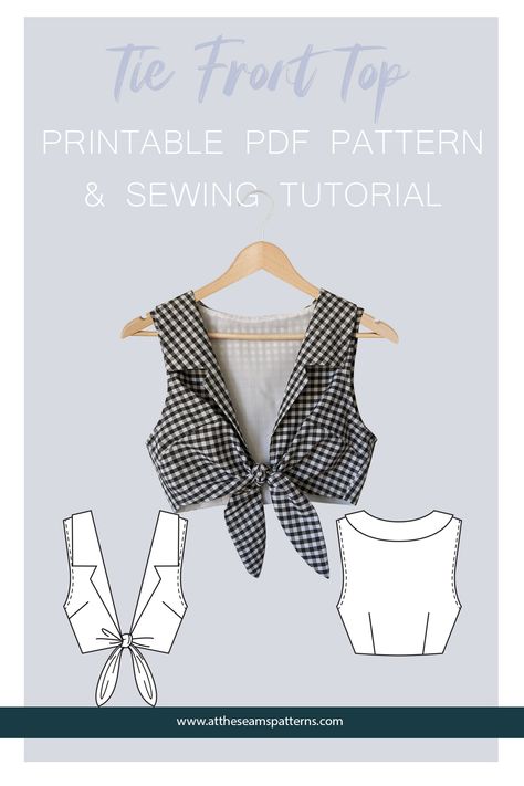 Halter Top Sewing Pattern, Diy Halter Top, Top Pattern Sewing, Crop Top Sewing Pattern, Halter Top Pattern, Summer Top Pattern, Sewing Top, Sewing Tops, Sewing Patterns Blouse