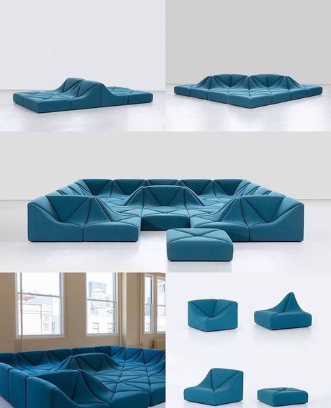 Pierre Paulin's iconic Ensemble Dune Sofa was originally proposed in 1970 and allows a refined way of living by being used as a single piece of furniture that occupies the whole room. Comfortable and sculptural, the Dune Ensemble offers a place of intimacy or conviviality. #product #productdesign #furniture #furnituredesign #interiordesign #creative #sofa #iconic Dune Couch, Dune Sofa, Famous Chair, Space Saving Furniture Bedroom, Condo Interior Design, Chill Zone, Modular Couch, Condo Interior, Cafe Interior Design