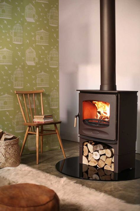 Charnwood C-Seven Wood Burning Stove - Charnwood Stoves Combustion Fireplace, Corner Log Burner, Brick Fireplace Ideas, Barn Inspiration, Solid Fuel Stove, Wood Fuel, Wood Burning Stoves, Multi Fuel Stove, Chimney Sweep